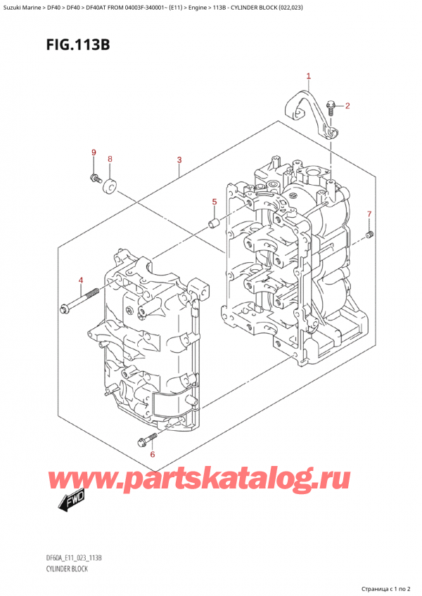  ,   , Suzuki Suzuki DF40A TS / TL FROM 04003F-340001~ (E11) - 2023, Cylinder Block (022,023) /   (022, 023)