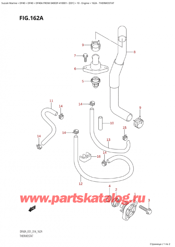  , , SUZUKI Suzuki DF40A TS / TL FROM 04003F-410001~  (E01) - 2014  2014 , Thermostat / 