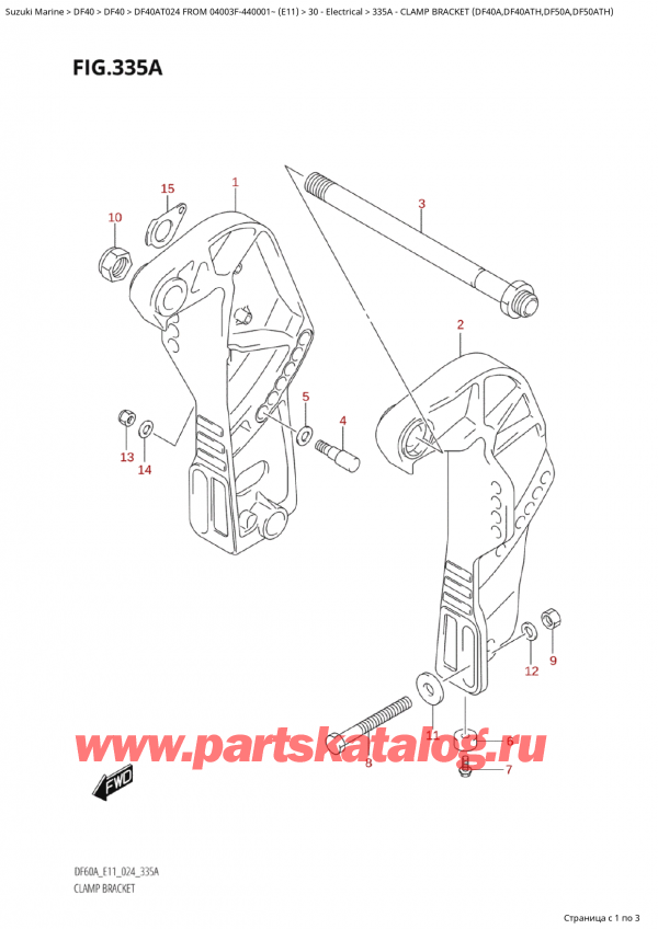  ,   , Suzuki Suzuki DF40A TS / TL FROM 04003F-440001~  (E11 024)  2024 , Clamp Bracket  (Df40A,Df40Ath,Df50A,Df50Ath)