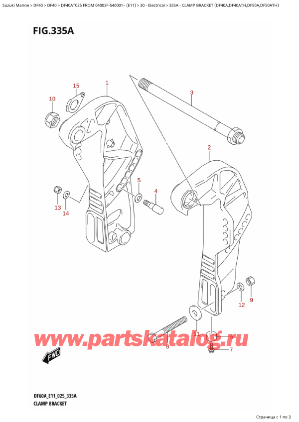  ,   , SUZUKI DF40A TS / TL FROM 04003F-540001~ (E11 025),   (Df40A, Df40Ath, Df50A, Df50Ath) - Clamp Bracket (Df40A,Df40Ath,Df50A,Df50Ath)