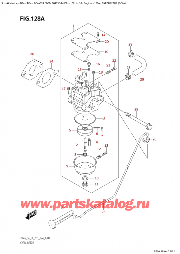  ,   ,  Suzuki DF4A S /L FROM 00403F-440001~  (P01 024), Carburetor (Df4A)