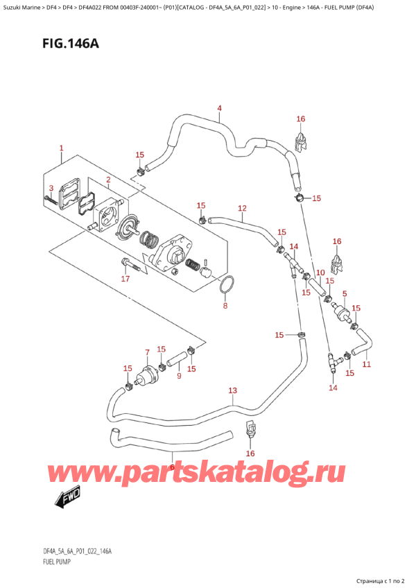   ,    , Suzuki DF4A S / L FROM 00403F-240001~ (P01 022),   (Df4A) - Fuel Pump (Df4A)
