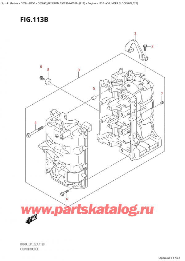  ,    , Suzuki Suzuki DF50A TS / TL FROM 05003F-240001~  (E11) - 2022, Cylinder Block (022,023) -   (022, 023)