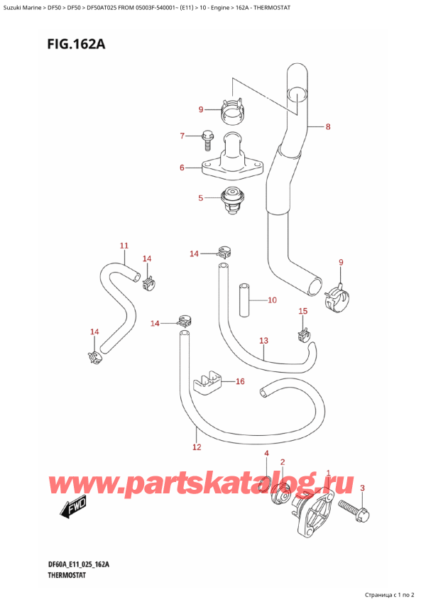  ,    , SUZUKI DF50A TS / TL FROM 05003F-540001~ (E11 025), Thermostat