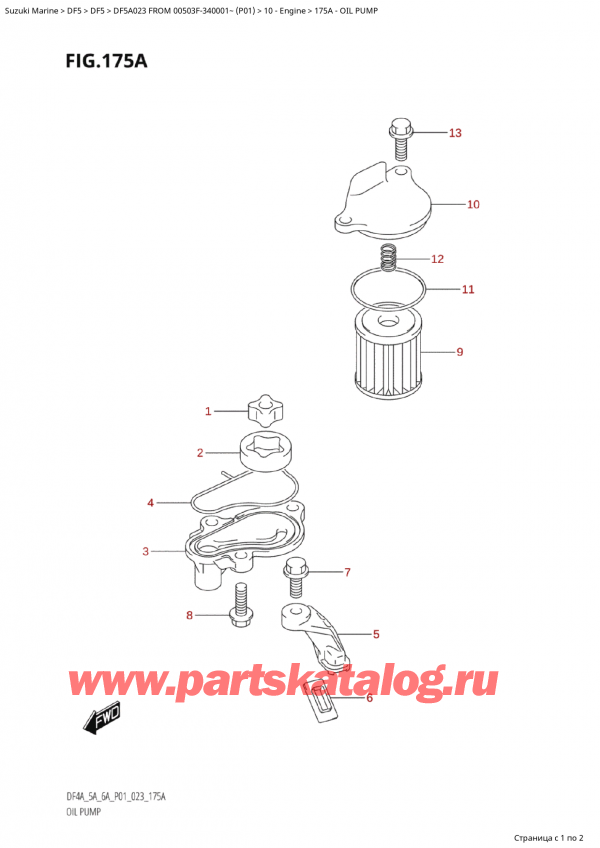 ,   , Suzuki Suzuki DF5A S / L FROM 00503F-340001~  (P01) - 2023, Oil Pump -  