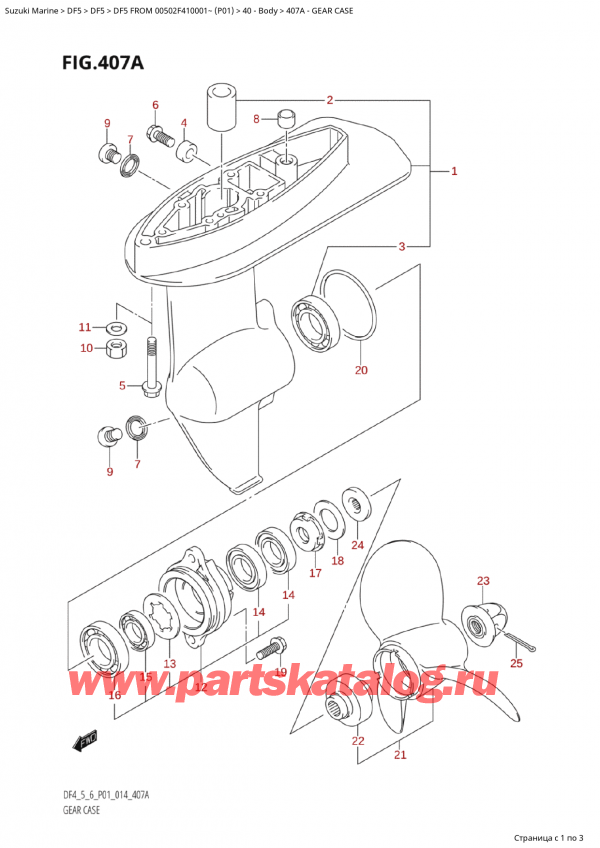  ,   ,  Suzuki DF5 FROM  00502F-410001~ (P01) - 2014  2014 ,    - Gear Case