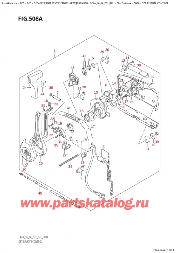  ,   , Suzuki Suzuki DF5A S / L FROM 00503F-240001~  (P01) - 2022  2022 , Opt:remote  Control - :  