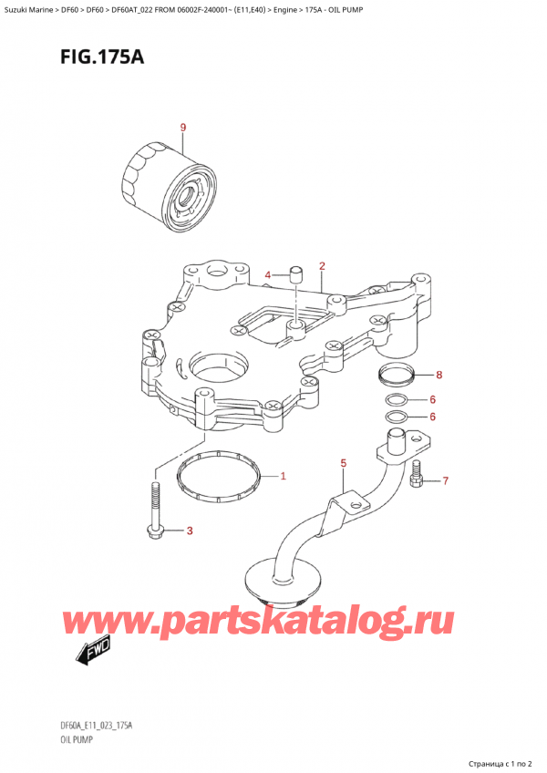  ,    , SUZUKI Suzuki DF60A TS / TL FROM 06002F-240001~  (E11) - 2022, Oil Pump /  