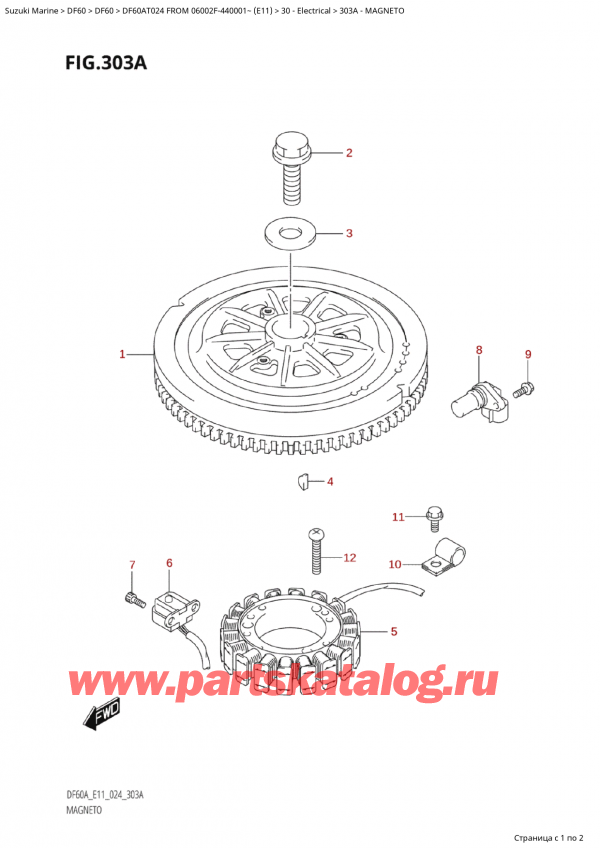  ,   ,  Suzuki DF60A TS / TL FROM 06002F-440001~  (E11 024), Magneto