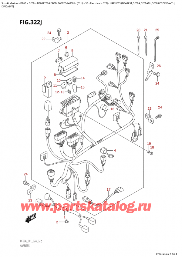 ,  , SUZUKI Suzuki DF60A TS / TL FROM 06002F-440001~  (E11 024)  2024 , Harness  (Df40Ast,Df60A,Df60Ath,Df60Avt,Df60Avth,