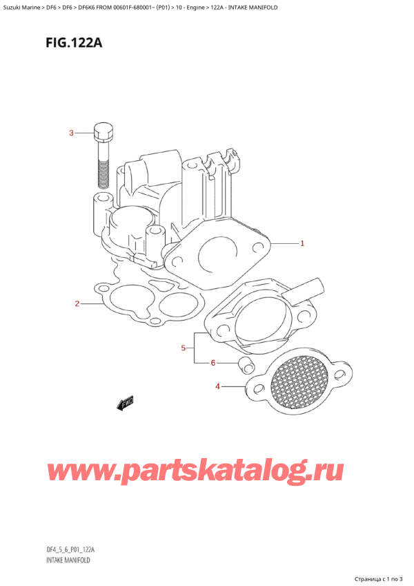  ,   , Suzuki Suzuki DF6K6 FROM 00601F-680001~ (P01) - 2006, Intake Manifold -  