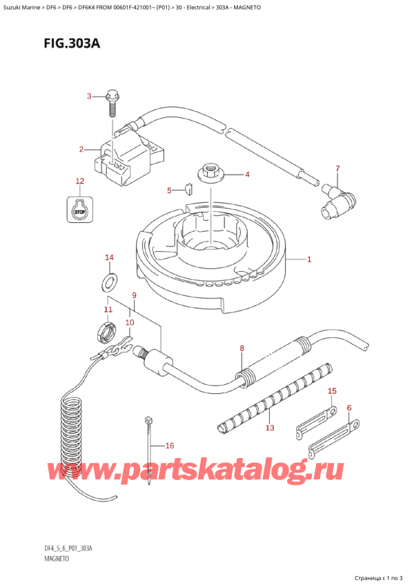 ,   , Suzuki Suzuki DF6 K4 FROM 00601F-421001~ (P01), Magneto