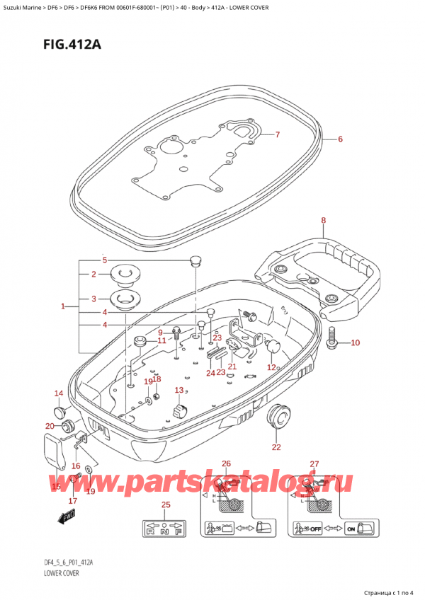  ,  , Suzuki Suzuki DF6K6 FROM 00601F-680001~ (P01) - 2006,    - Lower Cover