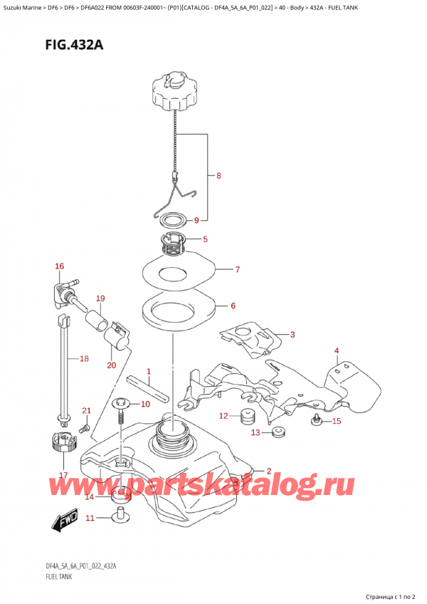  ,  ,  Suzuki DF6A S /L FROM 00603F-240001~  (P01) - 022, Fuel Tank