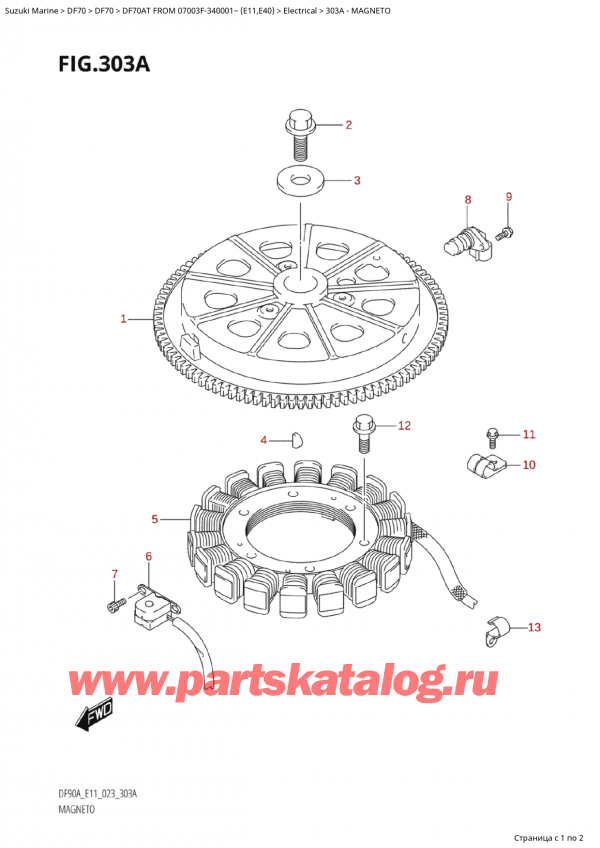 ,  , Suzuki Suzuki DF70A TS / TL FROM 07003F-340001~ (E11) - 2023  2023 , Magneto