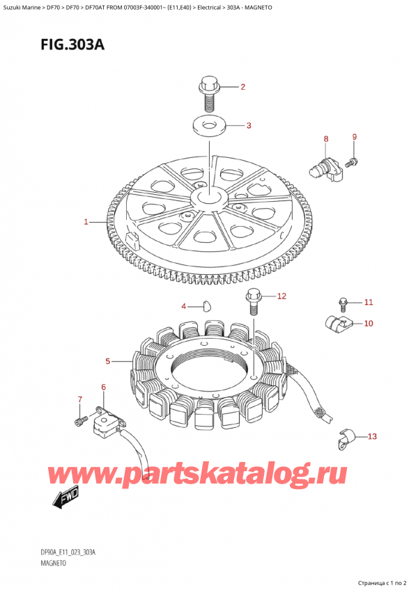  ,   , Suzuki Suzuki DF70A TS / TL FROM 07003F-340001~ (E11) - 2023  2023 , Magneto