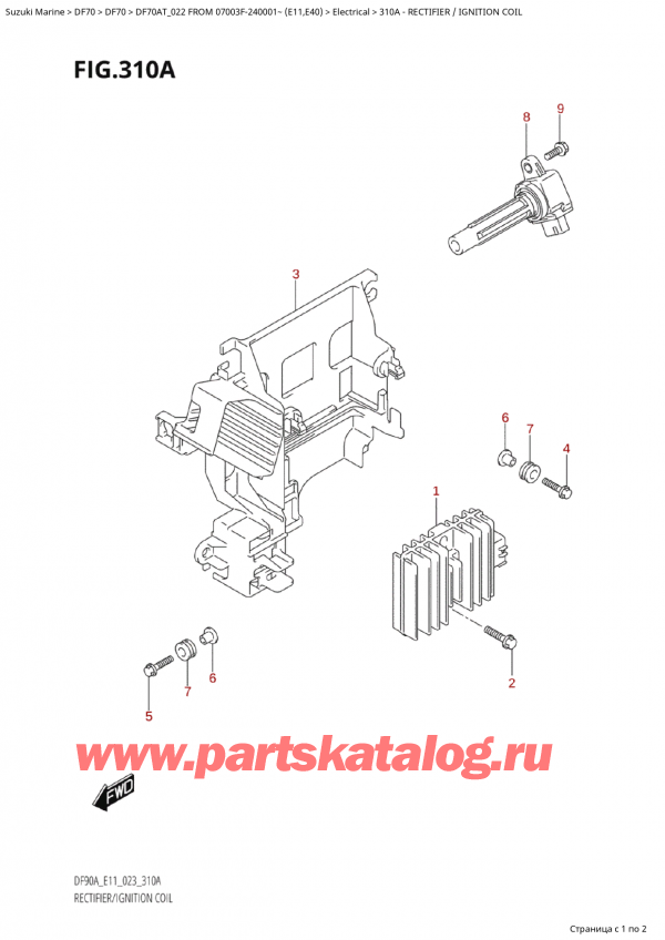 ,   , Suzuki Suzuki DF70A TS / TL FROM 07003F-240001~  (E11) - 2022  2022 , Rectifier / Ignition Coil
