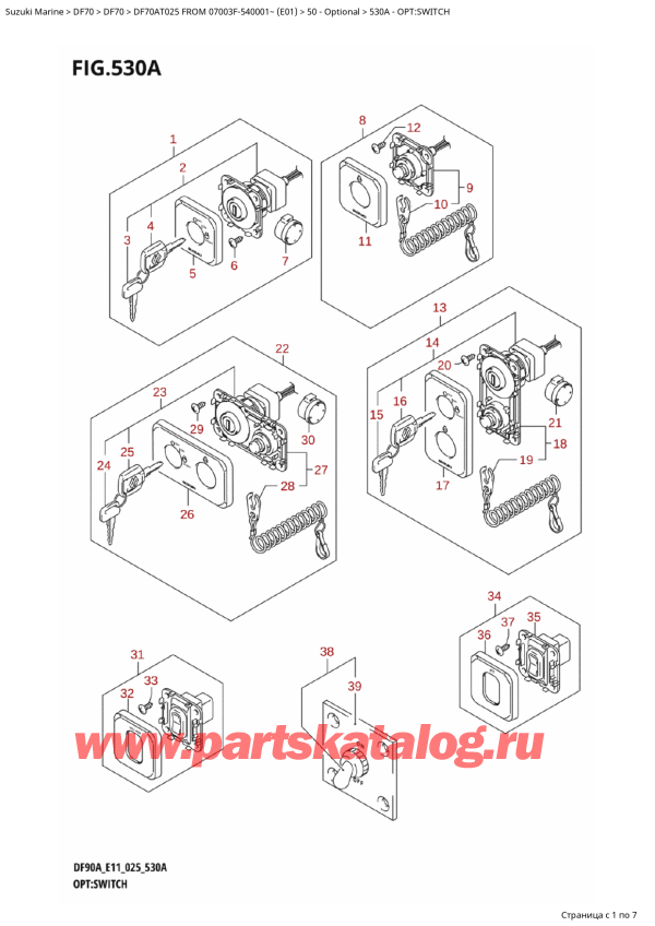  ,   , Suzuki DF70A TS-TL FROM 07003F-540001~ (E01 025)  2025 , : 
