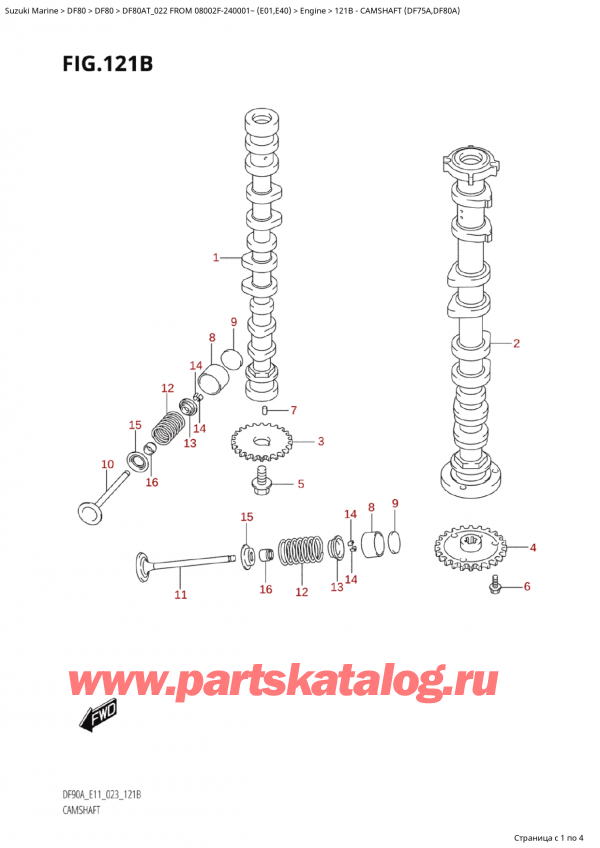 ������������ ��������, �� �������� �����, Suzuki Suzuki DF80A TS / TL FROM 08002F-240001~  (E01) - 2022 ������ 2022 ����, ����������������� ��� (Df75A, Df80A)