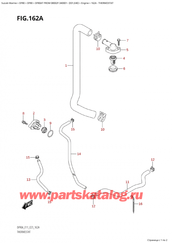  ,  , SUZUKI Suzuki DF80A TS / TL FROM 08002F-340001~ (E01) - 2023, Thermostat