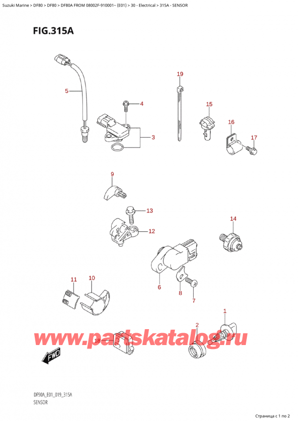   , , SUZUKI Suzuki DF80A TS / TL FROM 08002F-910001~  (E01) - 2019, 