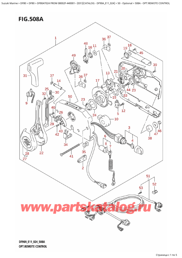  ,  , Suzuki DF80A TL / TX FROM 08002F-440001~  (E01 024), :   / Opt:remote  Control
