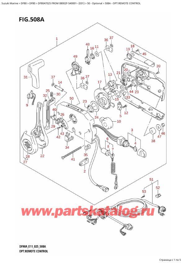  ,   , Suzuki DF80A TL / TX FROM 08002F-540001~ (E01 025)  2025 , Opt:remote Control / :  