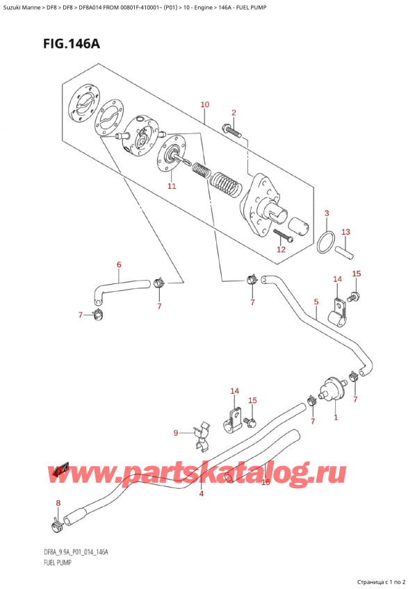  ,   , SUZUKI Suzuki DF8A S FROM 00801F-410001~ (P01) - 2014,   - Fuel Pump