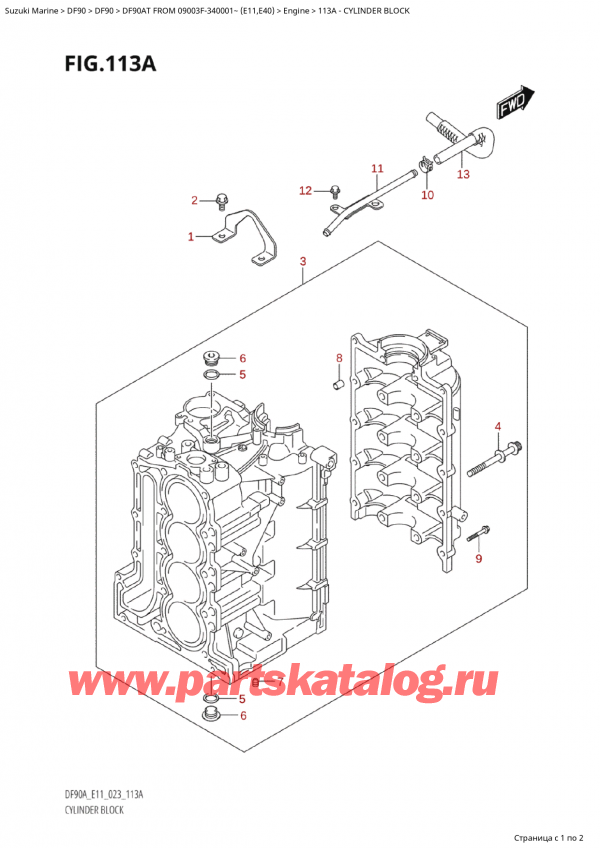  ,  ,  Suzuki DF90A TS / TL FROM 09003F-340001~ (E11) - 2023  2023 , Cylinder Block