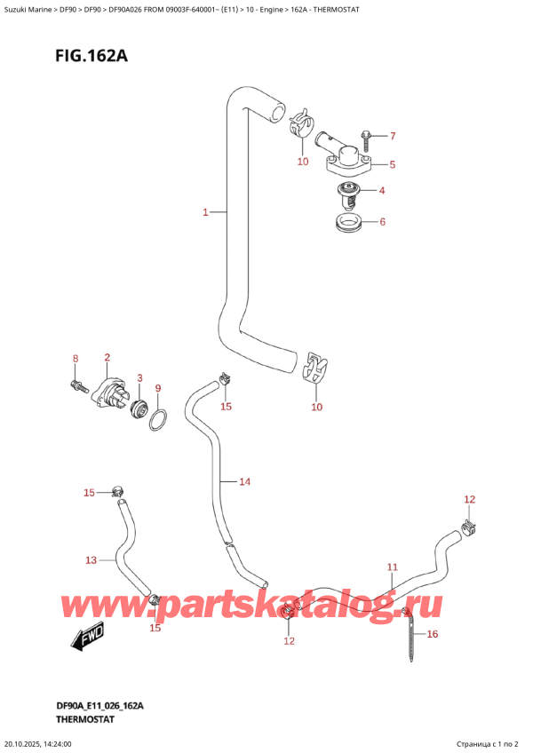 ����� ��������, �� ��������� ���������, Suzuki DF90A TL / TX FROM 09003F-640001~ (E11 026) ������ 2026 ����, Thermostat / ���������
