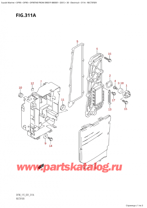  ,  , Suzuki Suzuki DF90TK8 FROM 09001F-880001~  (E01) - 2008, Rectifier
