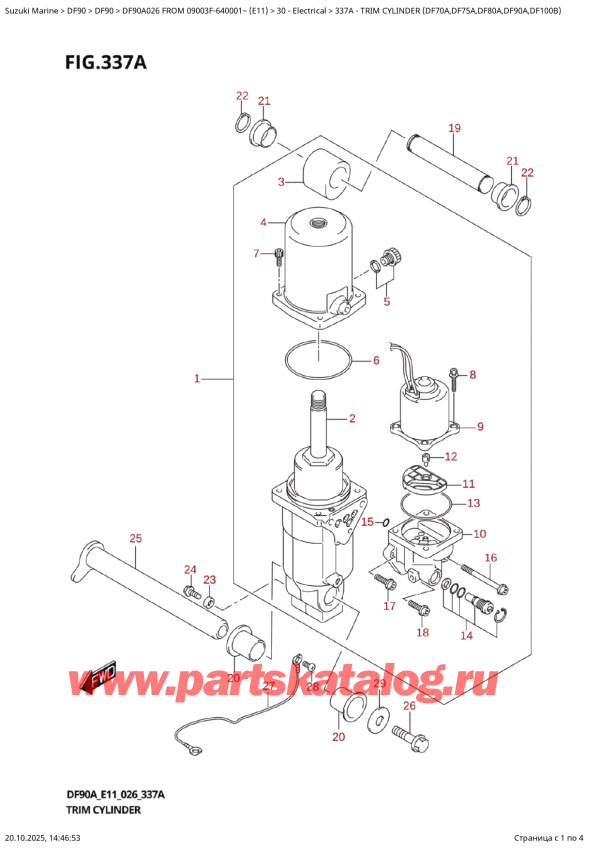   ,   ,  DF90A TL / TX FROM 09003F-640001~ (E11 026), Trim  Cylinder  (Df70A,Df75A,Df80A,Df90A,Df100B) /   (Df70A, Df75A, Df80A, Df90A, Df100B)