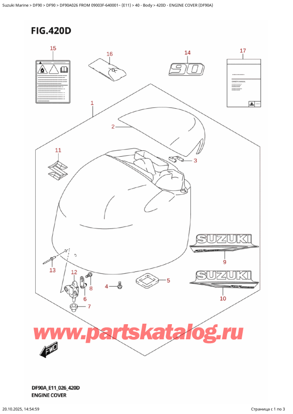  ,   , Suzuki DF20A TS / TL FROM 02002F-640001~  (P01 026),   () (Df90A) / Engine  Cover  (Df90A)