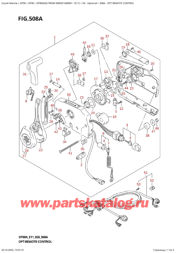 ,    , Suzuki DF20A TS / TL FROM 02002F-640001~  (P01 026)  2026 , Opt:remote  Control / :  