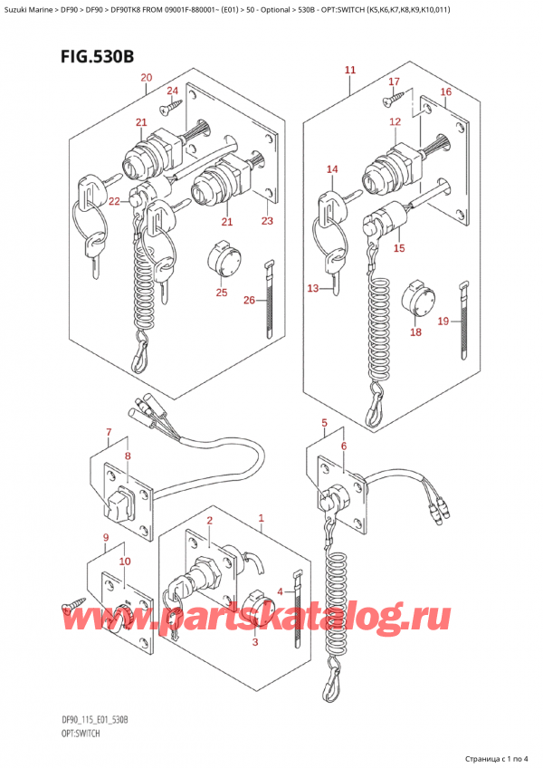  ,    , SUZUKI Suzuki DF90TK8 FROM 09001F-880001~  (E01) - 2008, :  (K5, K6, K7, K8, K9, K10, 011)