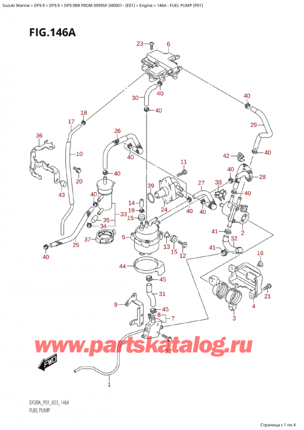   ,   , Suzuki Suzuki DF9.9BR S / L FROM 00995F-340001~ (E01) - 2023, Fuel Pump (P01) /   (P01)