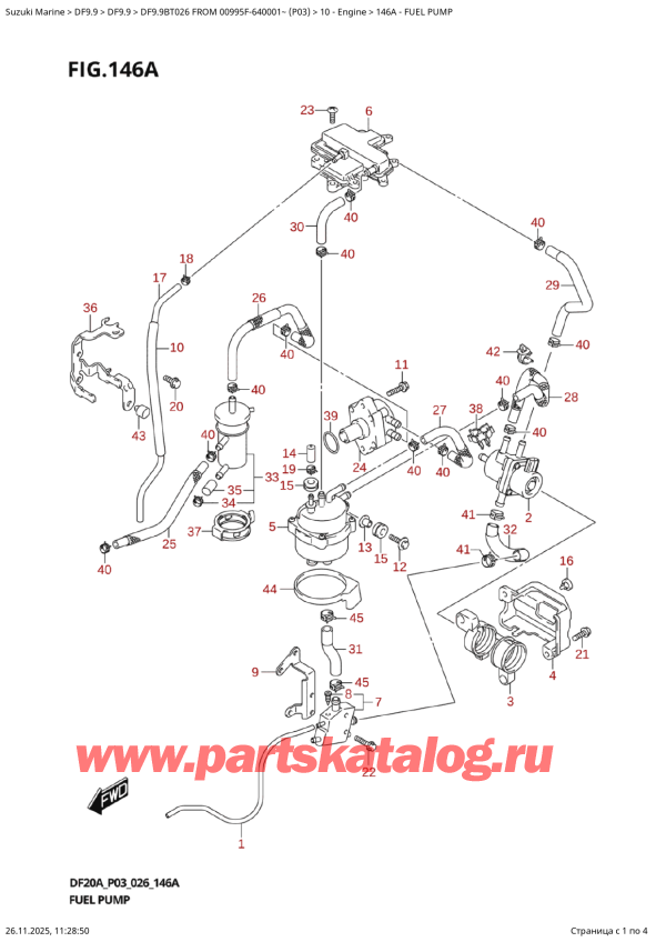 ������ ��������, �� ��������� �������� �����, ������ DF9.9BT S / L FROM 00995F-640001~ (P03 026), ��������� �����