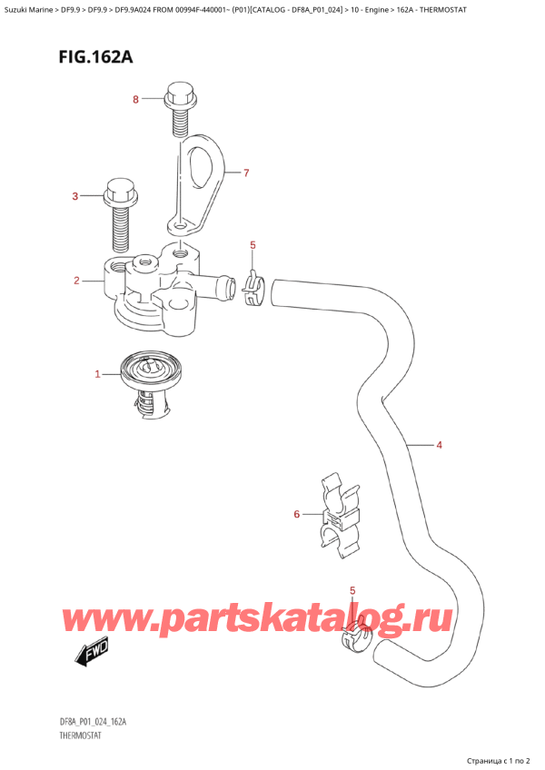  , , Suzuki DF9.9A S / L FROM 00994F-440001~ (P01 024)  2024 , Thermostat