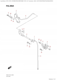 206A -  Clutch  Rod (Df9.9B,Df15A,Df20A,Df20Ath) (206A -   (Df9.9B, Df15A, Df20A, Df20Ath))