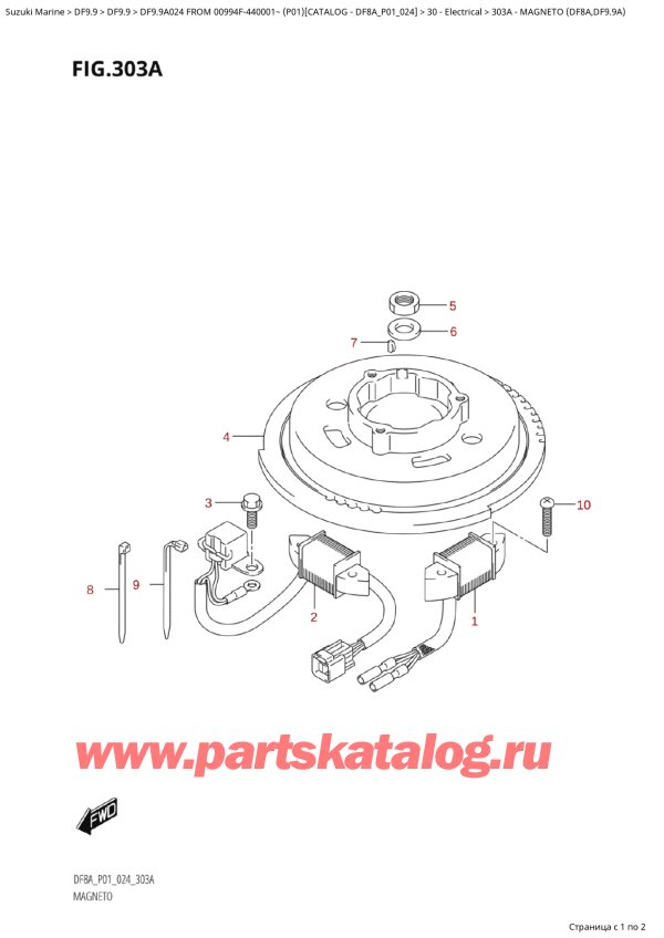  ,   , Suzuki DF9.9A S / L FROM 00994F-440001~ (P01 024), Magneto (Df8A,Df9.9A)