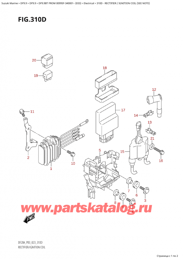  ,   , SUZUKI Suzuki DF9.9B TL FROM 00995F-340001~ (E03) - 2023 , Rectifier / Ignition Coil (See Note)