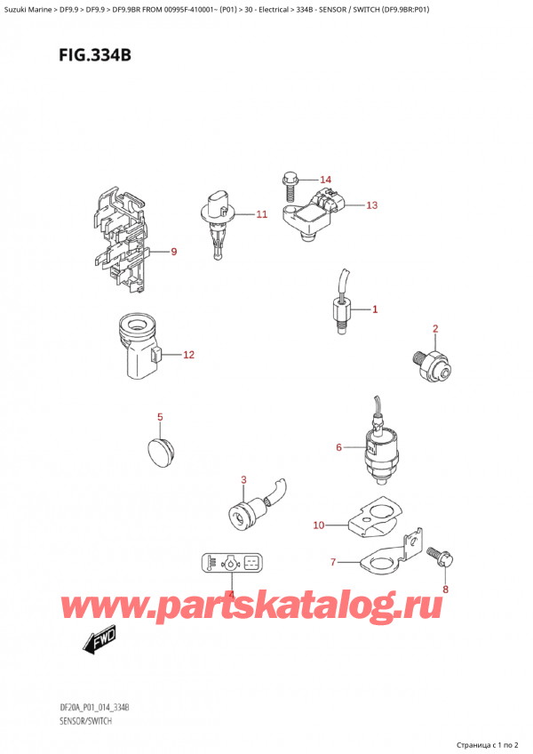   ,   , Suzuki Suzuki DF9.9B RS / RL FROM 00995F-410001~ (P01) - 2014  2014 , Sensor / Switch (Df9.9Br:p01) /    (Df9.9Br: p01)