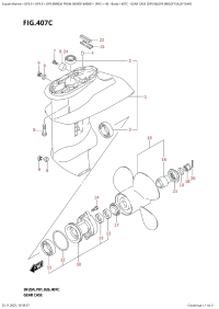 407C  -  Gear  Case  (Df9.9B,Df9.9Br,Df15A,Df15Ar) (407C - ������ ������� ������� (Df9.9B, Df9.9Br, Df15A, Df15Ar))