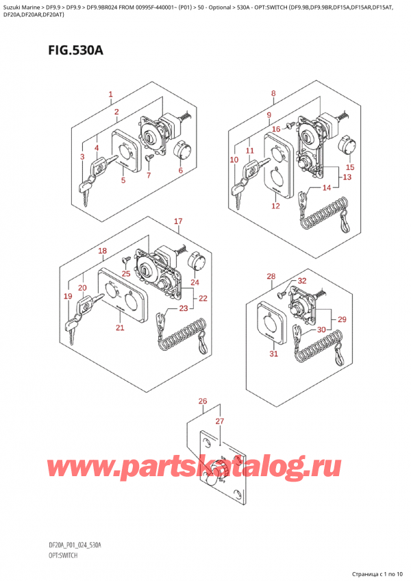  ,   , SUZUKI Suzuki DF9.9BR S / L FROM 00995F-440001~  (P01 024), :  (Df9.9B, Df9.9Br, Df15A, Df15Ar, Df15At, / Opt:switch  (Df9.9B,Df9.9Br,Df15A,Df15Ar,Df15At,