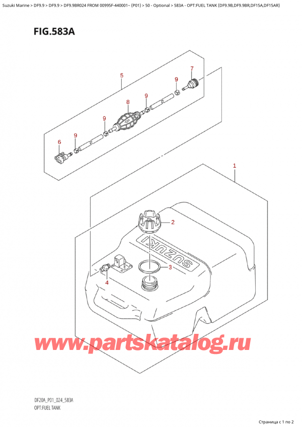  ,   , SUZUKI Suzuki DF9.9BR S / L FROM 00995F-440001~  (P01 024)  2024 , :   (Df9.9B, Df9.9Br, Df15A, Df15Ar)