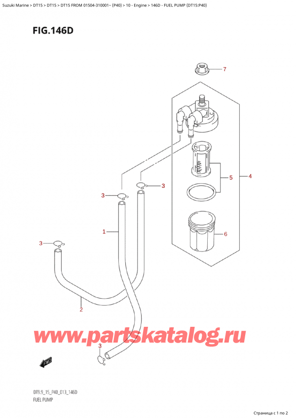 ,  , Suzuki  DT15 FROM 01504-310001~ (P40)   2013 ,   (Dt15: P40) - Fuel Pump (Dt15:P40)