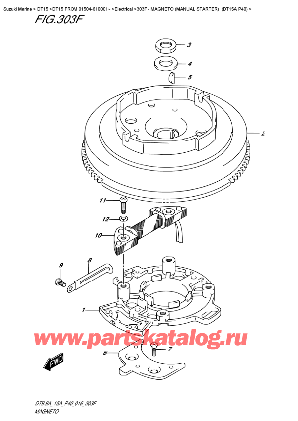  ,    , Suzuki DT15A S / L FROM 01504-810001~ (P40 015)  2015 , 