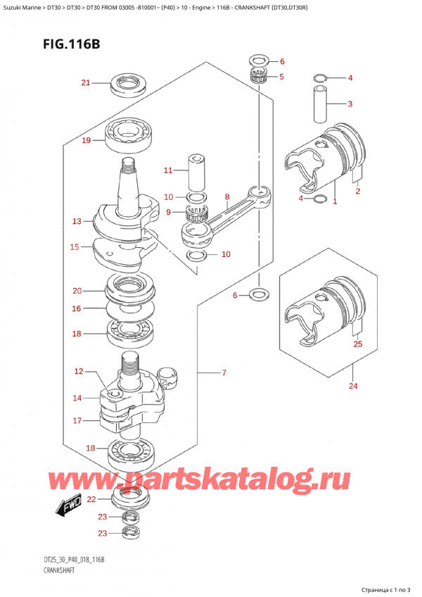 ������ ������������ ��������, �� ��������� ���������, Suzuki Suzuki DT30E S / L FROM 03005-810001~  (P40) - 2018 ������ 2018 ����, �������� (Dt30, Dt30R)