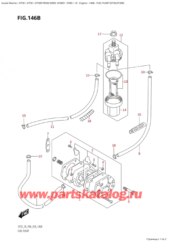  ,   , Suzuki Suzuki DT30R S / L FROM 03005-810001~  (P40) - 2018, Fuel Pump (Dt30,Dt30R) /   (Dt30, Dt30R)