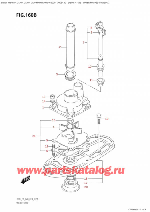  ,   , SUZUKI Suzuki DT30 FROM 03005-910001~ (P40) - 2022  2022 , Water Pump (LTransom) -   (LTransom)